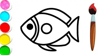 Fish drawing tutorial for kids and toddler's | how to draw fish 