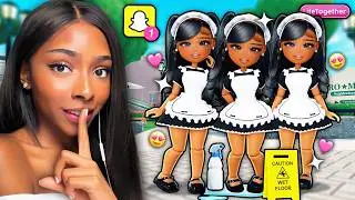 We Went Undercover As REALISTIC TRIPLET MAIDS IN LIFE TOGETHER ⭐ (Roblox Snapchat)