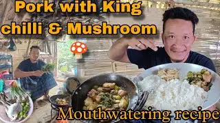 Cooking pork meat with King chilli 🥵🥵 simple recipe inspired from @NagaColls84  Brother