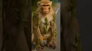 The monkey was attacked by lizards