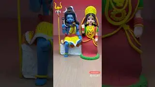 Diy Shiv 💞 Parvati idol making 🥰 Shiv Parvati 💖 Idol Clay Art 🙏 #shivparvati #shivratri #shorts