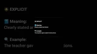 English Word Meaning of Explicit #englishstudyzone #explicit