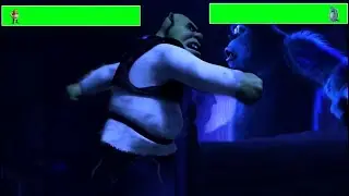 Shrek vs. Sully with healthbars