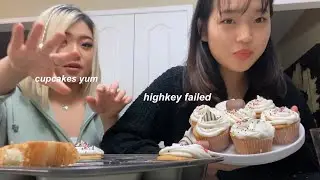 me and my sister try to make cupcakes (we don't know what we're doing lol)