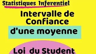 Estimation par intervalle de confiance par la Loi du Student avec Variance inconnue
