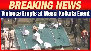 Chaos at Messi GOAT India Tour Event in Kolkata | Bottles, Chairs Thrown, Police Baton Charge