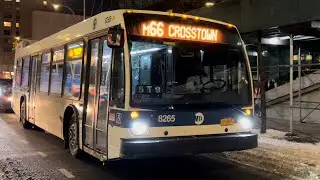 MTA Exclusive: 2015 Novabus LFS #8265 On The M66 Xtown Bus @ Bway & W 66 St (Snow Loan) (01/30/2022)