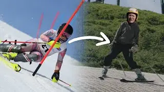 Ski Racer Tries Dry Slope Skiing! | Hillend, Scotland