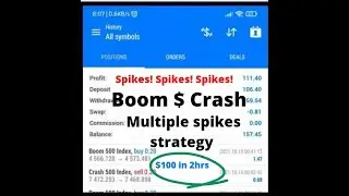 Advance Boom and crash spikes catching strategy ($100 in less than 4hrs)