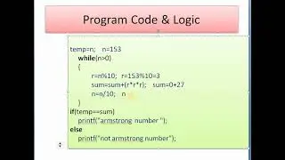 Lec: 6 || Armstrong number Check || Logic Explanation of Armstrong number with Example and Code