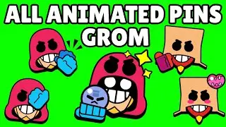 Grom Pins (NEW Animated Pins!) | Brawl Stars | Green Screen