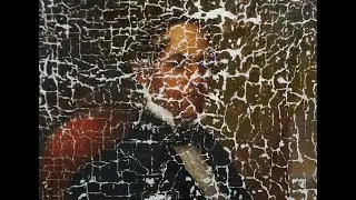 Ancestor portrait restoration of water-damaged vintage oil painting at Los Angeles area museum