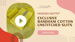 Exclusive Bandhani Cotton Unstitched Suits #bandhanisuits #unstitchedsuits #bandhej #bandhejsuits