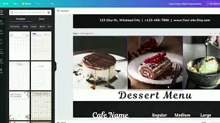 Etsy menu templates - Canva File editing