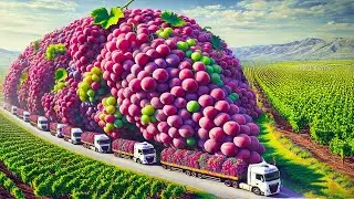 How Farmers Harvest Expensive Grapes - Grapes Juice Processing Factory