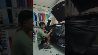 proses singkat sticker grill mobil Hitam doff #stikermobil #stiker #oracal
