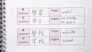 Chinese Writing Practice: Basic Vocabulary for HSK. Simplified & Traditional Characters. 写字练习 (简/繁)