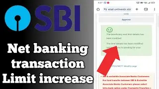 How to increase 📈 transaction limit in sbi net banking | sbi net banking transaction limit increase