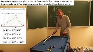Relation métrique - Triangle rectangle - Ex 1 - Calcul d'aire d'un triangle
