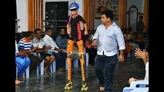 6-yr-old Boy Stilt Skating World Record