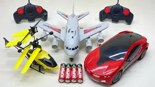 Radio Control RC Flying Helicopter with Rechargeable  RC Light Car and Airplane Unboxing & Testing 😍