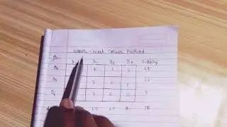 North West Corner Method