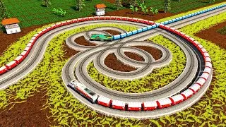 Train Turns Sharply on the Track 4 Extreme Looping⚠️Train Turns Slanted🚂Trainz Simulator 2022