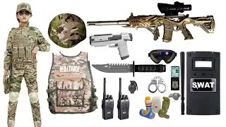 Special Police Weapons Toy set Unboxing-M416 guns,police helmet, Glock pistol, Dagger