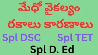 Special DSC,Spl TET, Spl D. Ed Types and causes of intellectual డైబిలిటీ మేధో వైకల్య రకాలు కారణాలు.
