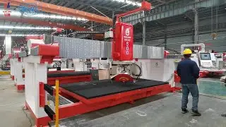 Italian CNC Marble Quartz Countertop Machining Center 5 Axis Bridge Saw Stone Cutting Machine