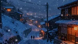 Cozy Winter Night in a Quiet Japanese Street ❄️ Soft Lofi Beats for Study, Work & Deep Focus