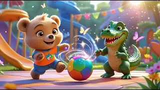 &ldquo;Playful Baby Bear Kicking Ball | Magical Kids Adventure&rdquo;