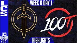 GG vs 100 Highlights | LCS Summer 2021 W6D1 | Golden Guardians vs 100 Thieves