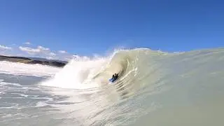 WHAT HAPPENS WHEN A HUGE RIVERMOUTH BLOWS OUT A SANDBAR WITH BIG CLEANUP SETS
