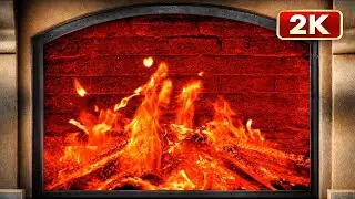 Cozy Rustic Fireplace 2K 🔥 Warm Crackling Fire Ambience