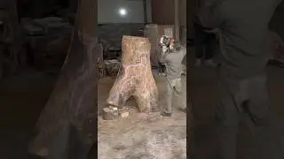 He Carves a Deer Statue from a Single Log&mdash;Incredible!