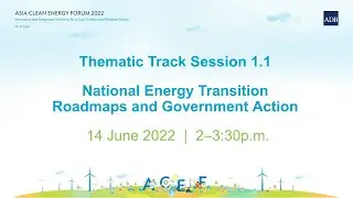 Thematic Track Session 1.1: National Energy Transition Roadmap and Government Action