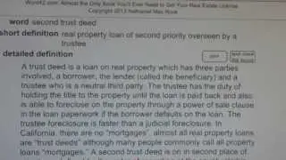 second trust deed Real Estate License Exam Study Guide AgentExamPass.com