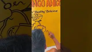 Logo + Doodle Mural Painting for Mango Amigo, very cutesy right?! 😍
