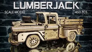Assembly Pickup Lumberjack Out of Wood | Ugears 3D Puzzle | Speed Build & Review | ASMR