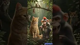 घमंडी बंदर और शांत बिल्ली | Short Moral Story #shorts #ai #cat #monkey