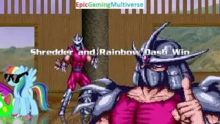 Toothy The Beaver And Bub The Bubble Dragon VS The Shredder & Rainbow Dash In A MUGEN Match / Battle