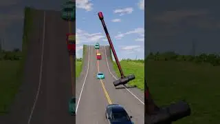 Cars vs Spinning giant hammer #799 #beamngdrive