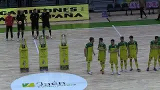 Recibimiento a Jaén Paraíso Interior Fs en Olivo Arena tras ganar la 3ª Copa de España. ¡Tremendo!