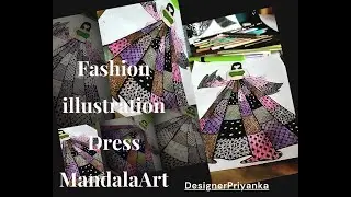 How to draw Fashion illustration Mandalaart dress|Mandala art Fashion illustration|Zentangle art