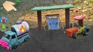 Diy mini petrol pump Construction science project/chota tractar photo pamp @cgminiceative-