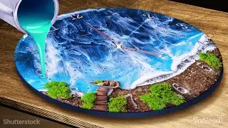 Insane resin art tutorial: Make ocean clock & food tray with epoxy resin