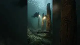 Divers Find Upright Wooden Beams Preserved Underwater