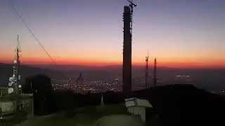 Skopje sunrise from the peak of mountain Vodno