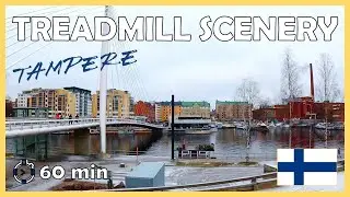 [4k] Treadmill Scenery | Winter Run in Tampere, Finland | 1 hour Virtual Run